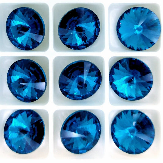 12mm rivoli in Blue Zircon (Aurora)