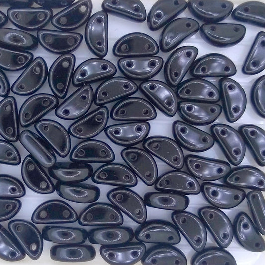 25 x Half Moon beads in Black