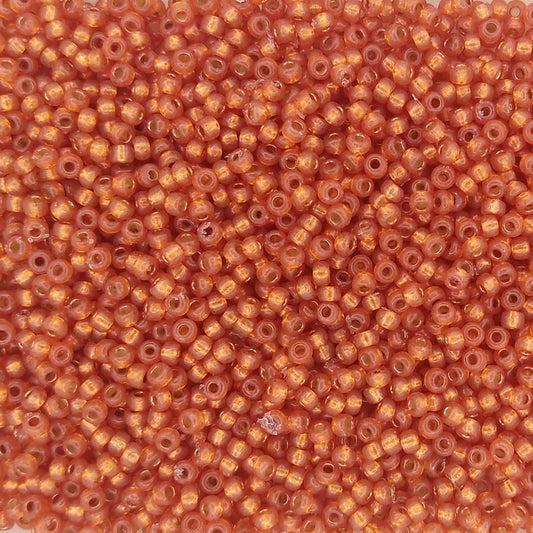 4244 - 50g Size 11/0 Miyuki seed beads in Duracoat Silver lined Persimmon