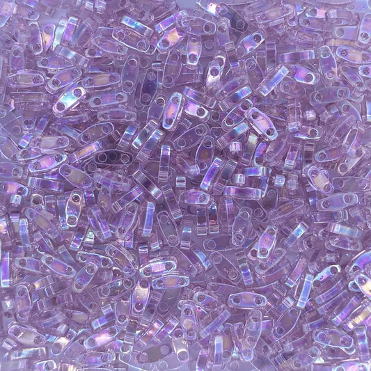 QTL256 - 5g Quarter Tila beads in Transparent Smoky Amethyst AB