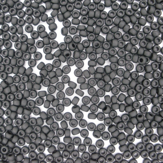 0401F - 10g Size 8/0 Miyuki seed beads in Matt Black