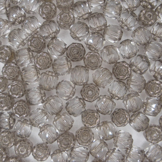 10 x 6mm window beads in Crystal/Platina