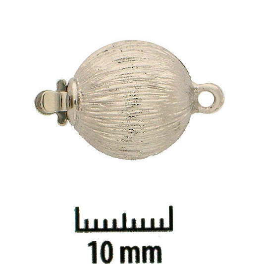 Claspgarten textured Silver ball clasp with 1 row 14529 - 12.5mm