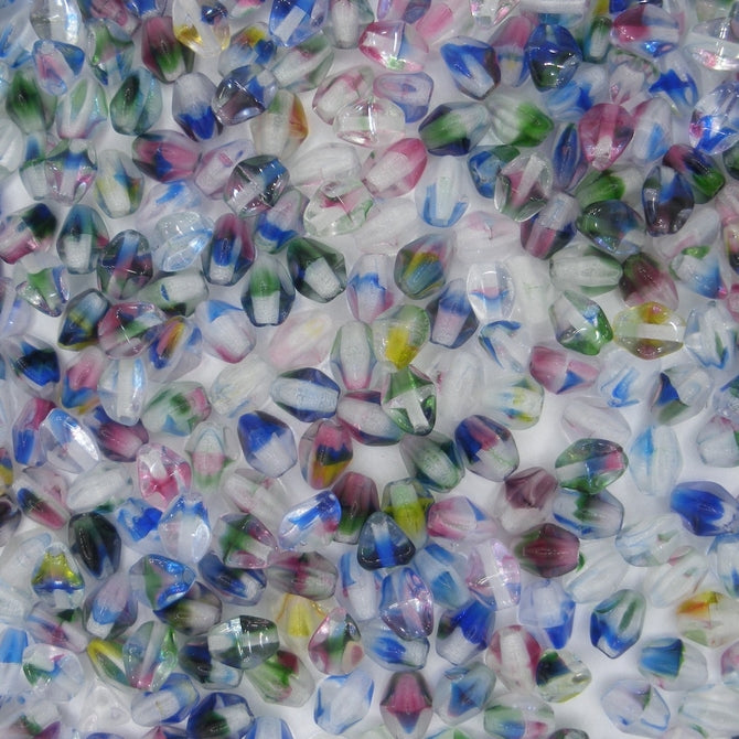 50 x pinch beads in Variegated Crystal (3x5mm)