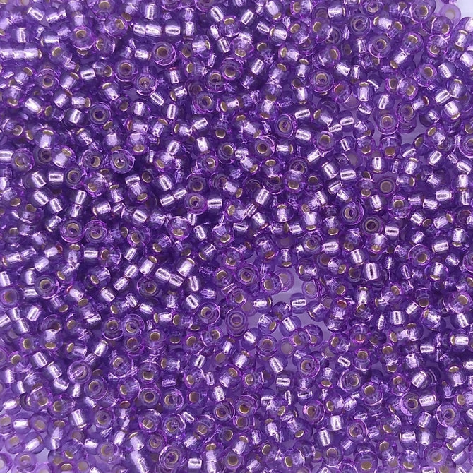 4278 - 50g Size 11/0 Miyuki seed beads in Duracoat Silver lined Dark Orchid