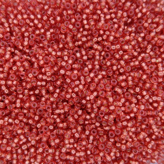 4265 - 25g Size 15/0 Miyuki seed beads in Duracoat Silver lined Light Watermelon