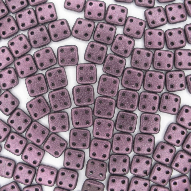 50 x CzechMate QuadraTiles in Metallic Suede Pink