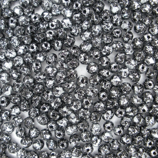 50 x 4mm faceted beads in Tweedy Silver