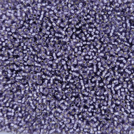 0024 - 5g Size 15/0 Miyuki seed beads in Silver lined Amethyst