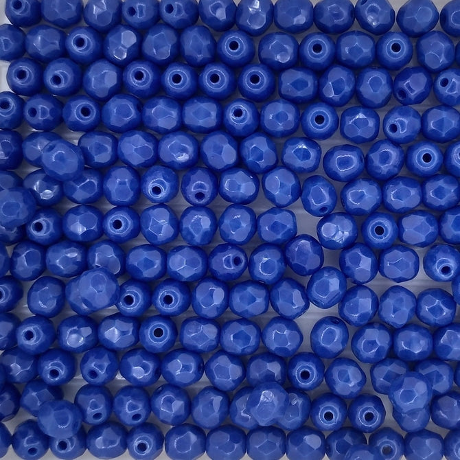 50 x 4mm faceted beads in Opaque Blue