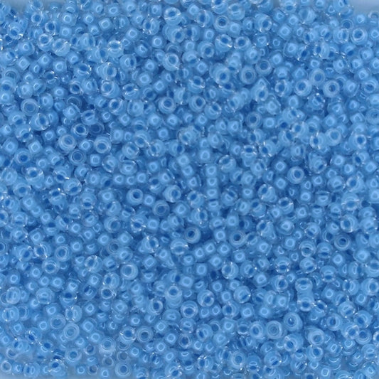 0221 - 50g Size 11/0 Miyuki seed beads in Sky Blue lined Crystal