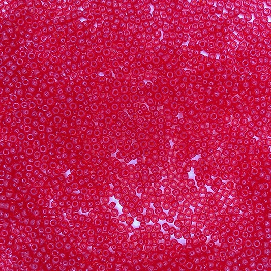 0141 - 10g Size 11/0 Miyuki seed beads in Transparent Red