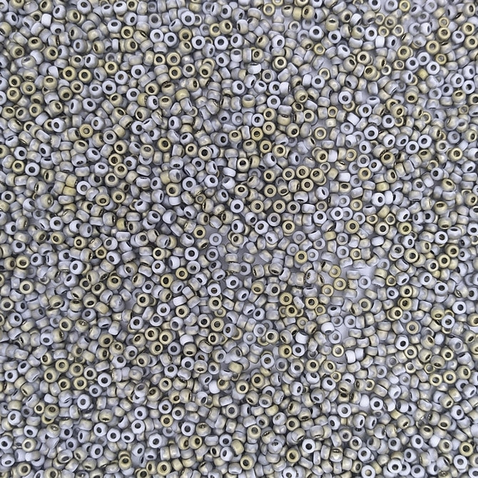 55065 - 50g Size 11/0 Miyuki seed beads in Matt Opaque White Amber