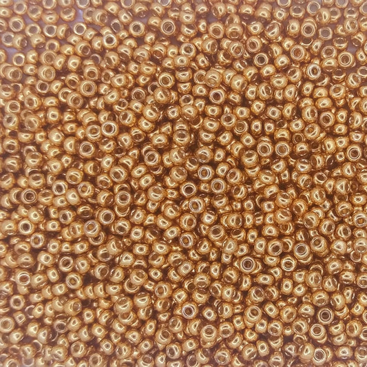 4203 - 10g Size 11/0 Miyuki seed beads in Duracoat Galvanised Yellow Gold