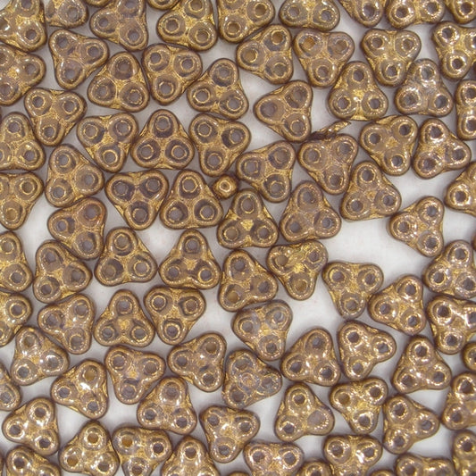 25 x 6mm Trinity beads in Bronze Lustre