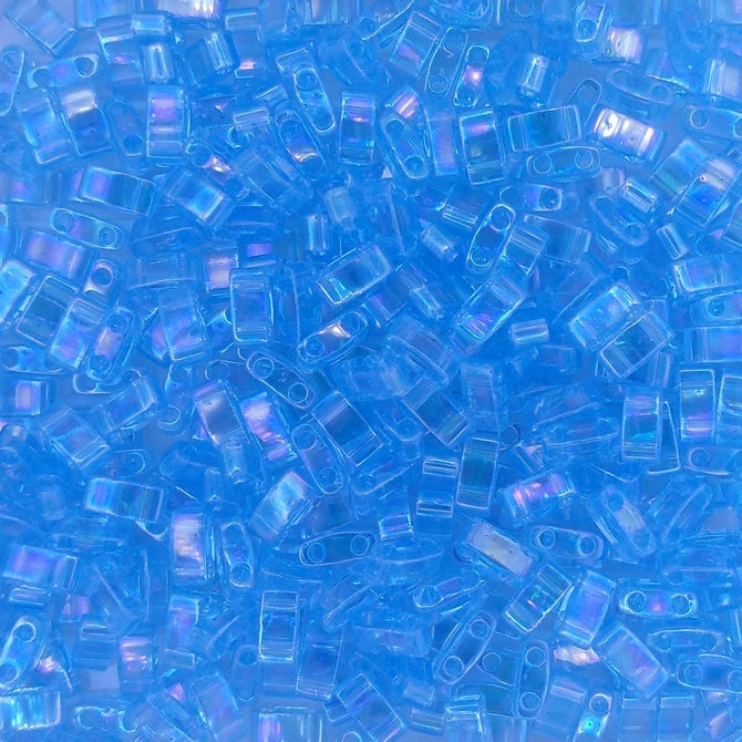 HTL0260 - 5g Half Tila beads in Transparent Aqua AB