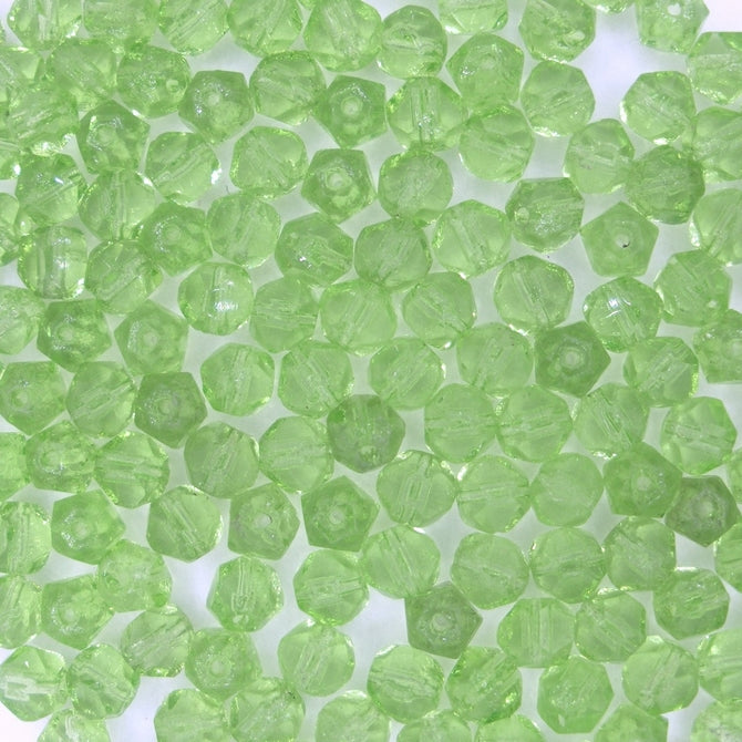 20 x 5mm faceted beads in Green (1920s)