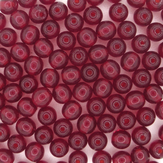 50 x 5mm round beads in Dark Ruby Red