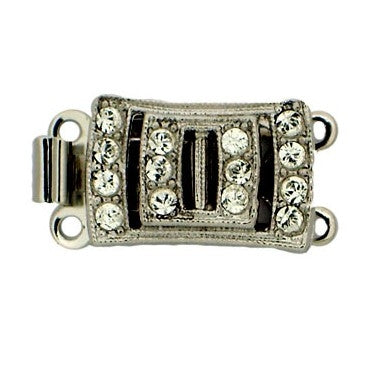 Claspgarten Silver clasp with 2 rows 13647 - 14x10mm