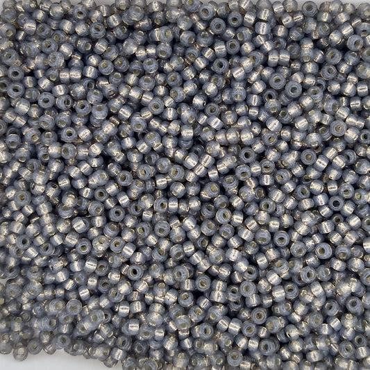0650 - 10g Size 11/0 Miyuki seed beads in Silver lined Alabaster Dyed Rustic Grey