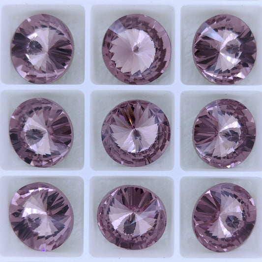 12mm rivoli in Light Amethyst (Aurora)