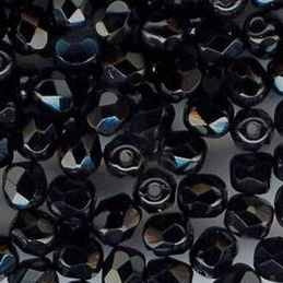 50 x 4mm faceted beads in Black