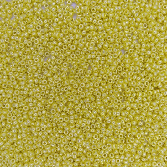 0422 - 10g Size 11/0 Miyuki seed beads in Opaque Yellow Lustre