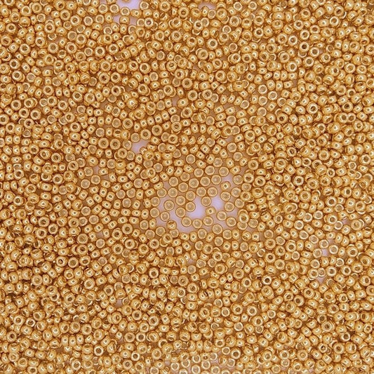 4202 - 10g Size 11/0 Miyuki seed beads in Duracoat Galvanised Gold