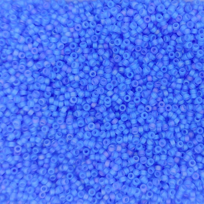 0150FR - 5g Size 15/0 Miyuki seed beads in Matt Transparent Sapphire AB