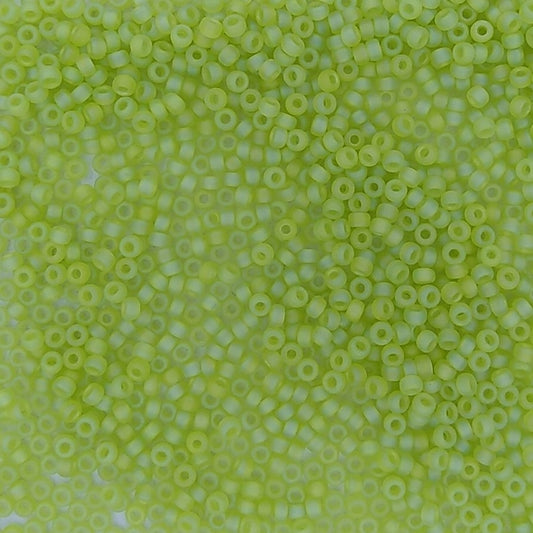 0143FR - 10g Size 11/0 Miyuki seed beads in Matt Chartreuse AB