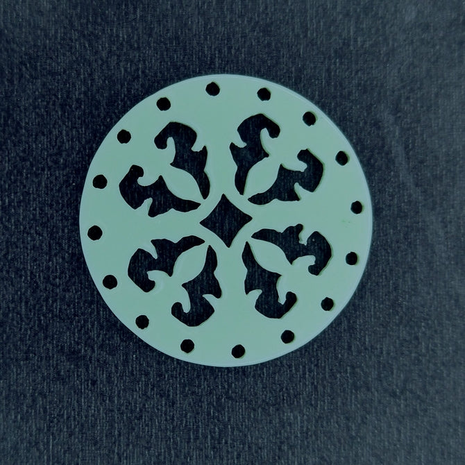 27mm Round Laser Cut Cabochon in Mint Green