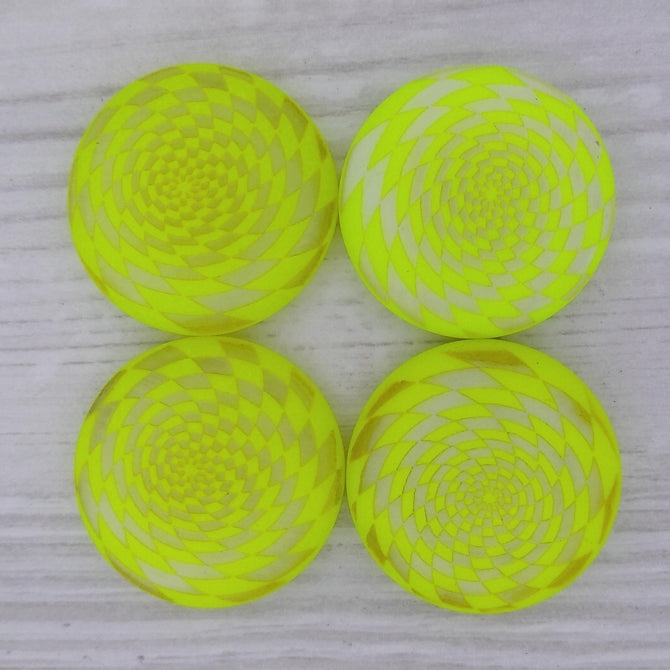 24mm Cabochon in Neon Yellow with Stepped Spiral