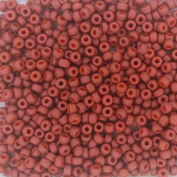 1236 - 10g Size 8/0 Miyuki seed beads in Matt Opaque Terra Cotta