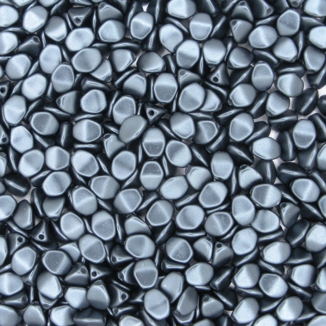 50 x pinch beads in Pastel Charcoal (3x5mm)