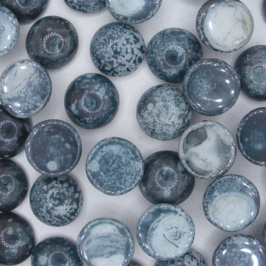 Cab126 - 12mm cabochon in Mottled Dark Blue (Vintage)