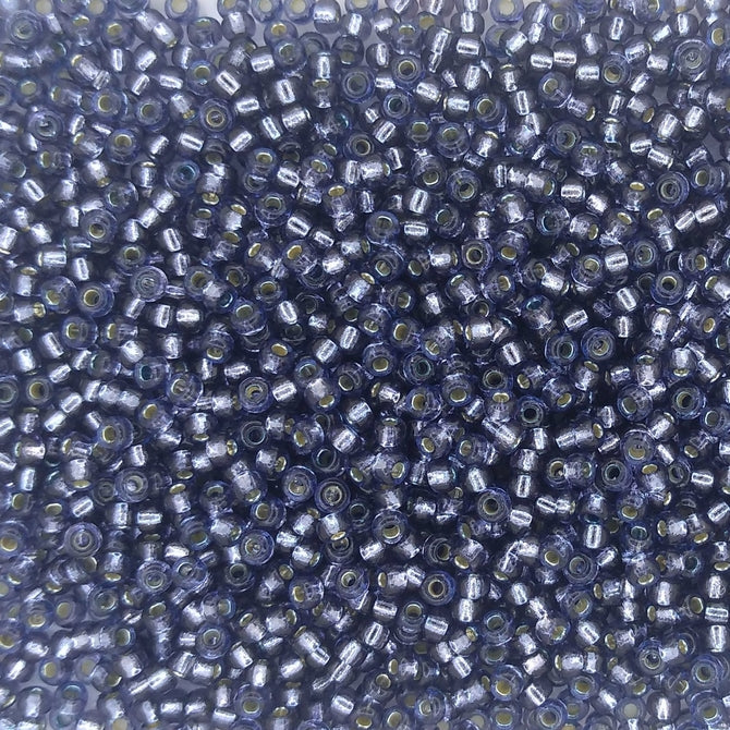 4275 - 10g Size 11/0 Miyuki seed beads in Duracoat Silver lined Light Blue Steel