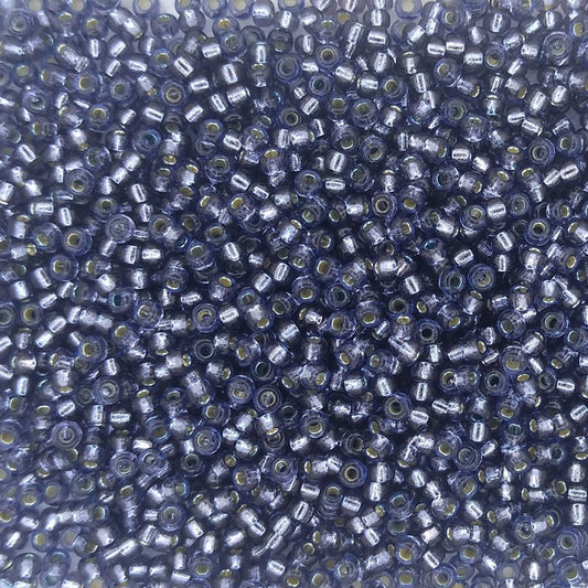 4275 - 10g Size 11/0 Miyuki seed beads in Duracoat Silver lined Light Blue Steel