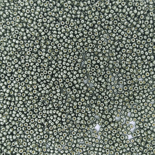 5112 - 10g Size 11/0 Miyuki seed beads in Duracoat Galvanised Dark Steel Green