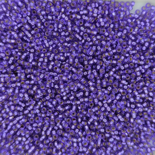 1446 - 5g Size 15/0 Miyuki seed beads in Silver lined Red Violet