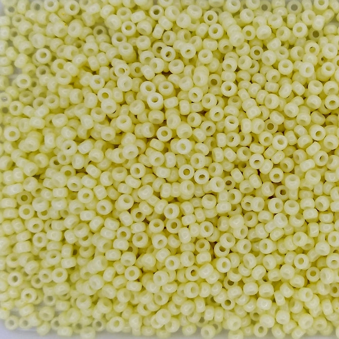 4451 - 50g Size 11/0 Miyuki seed beads in Duracoat Opaque Light Lemon Ice