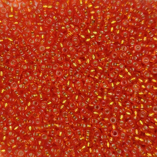 4264 - 10g Size 11/0 Miyuki seed beads in Duracoat Silver lined Pumpkin