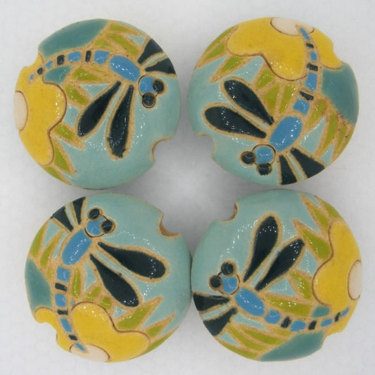 CLB-015-A-M - lentil bead in Dragonflies from Golem Studio