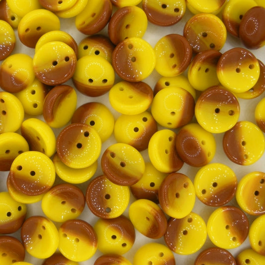 25 x piggy beads in Yellow/Brown