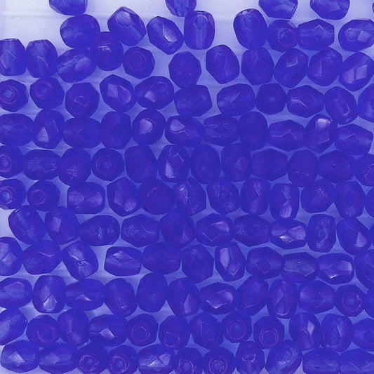 50 x 4mm faceted beads in Dark Sapphire Blue