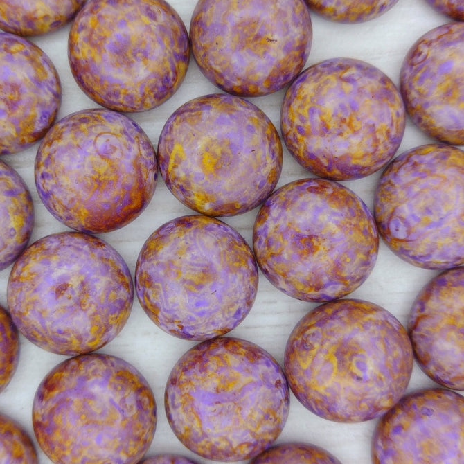 14mm round cabochon in Opaque Violet Picasso
