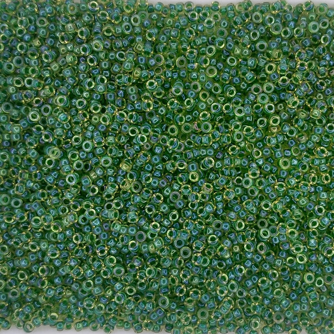 0331 - 5g Size 15/0 Miyuki seed beads in Emerald lined Light Topaz AB