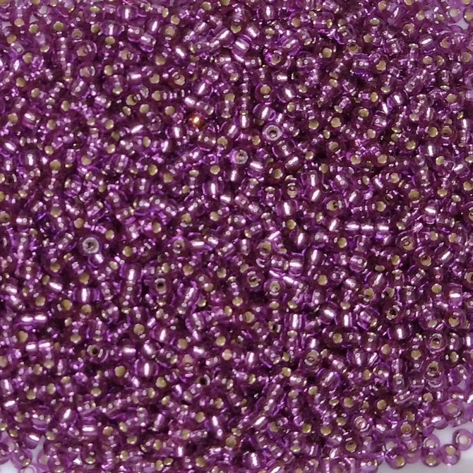4279 - 10g Size 11/0 Miyuki seed beads in Duracoat Silver lined Deep Purple