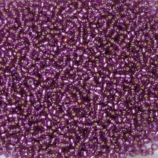 4279 - 10g Size 11/0 Miyuki seed beads in Duracoat Silver lined Deep Purple