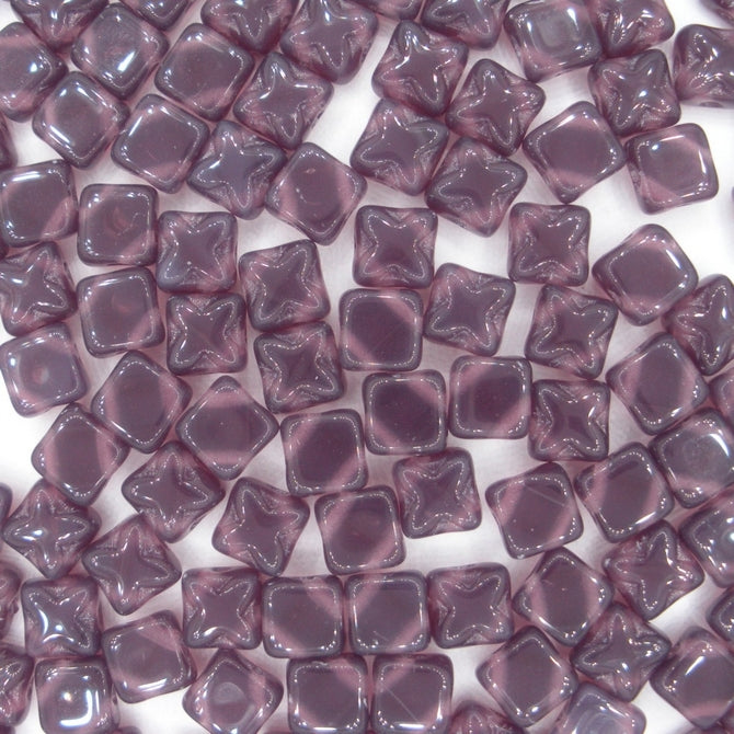 25 x 6mm Silky beads in Dark Amethyst