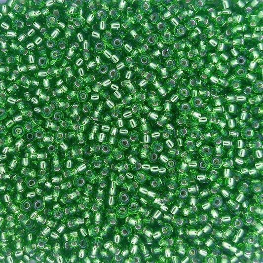 0015 - 10g Size 11/0 Miyuki seed beads in Silver lined Light Green